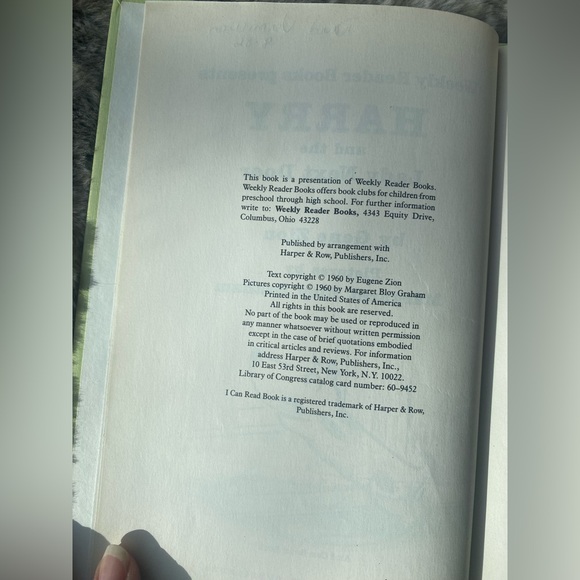 Vintage 1st Edition 1960 hardcover book Harry and the Lady Next Door -Gene Zion - Picture 6 of 10